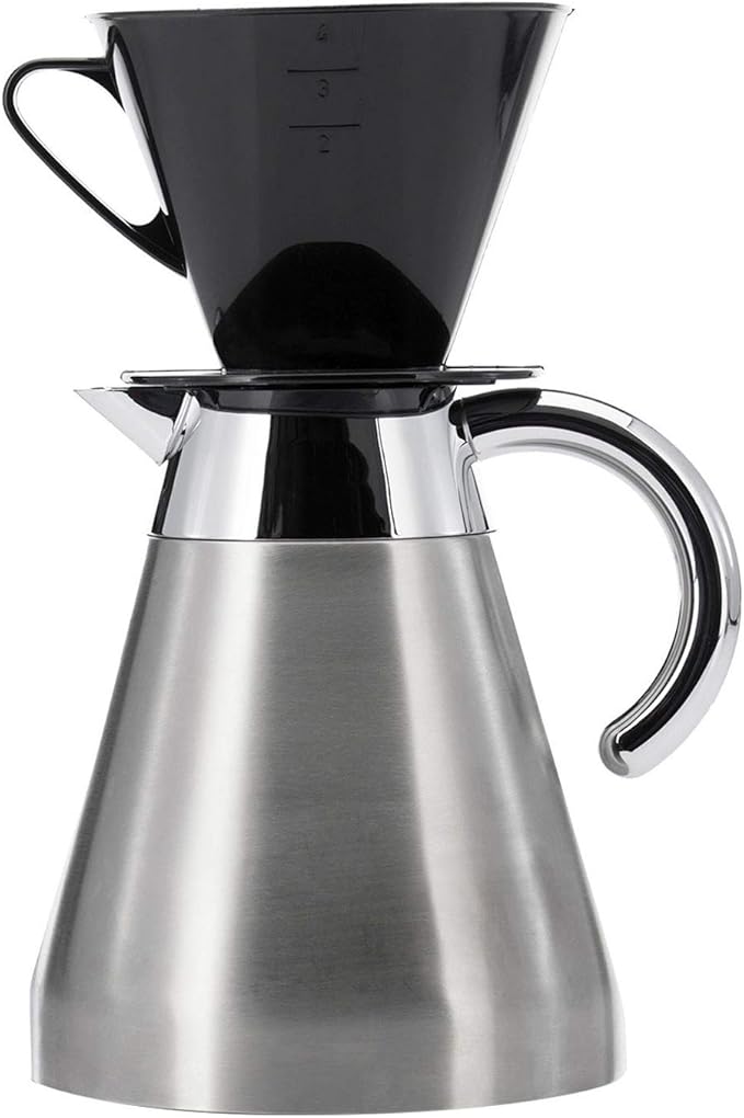 Westmark Pour Over Coffee Dripper, Coffee Filter Cone Size 4, Reusable Plastic for Manual Brewing, Up to 4 Cups, Model 24442261