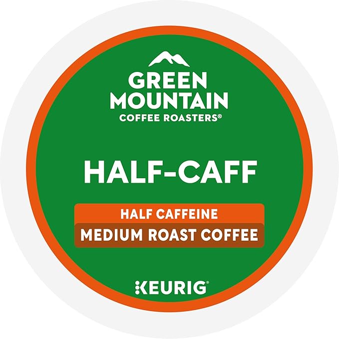 Green Mountain Coffee Roasters Half Caff, Single-Serve Keurig K-Cup Pods, Medium Roast Coffee Pods, 32 Count