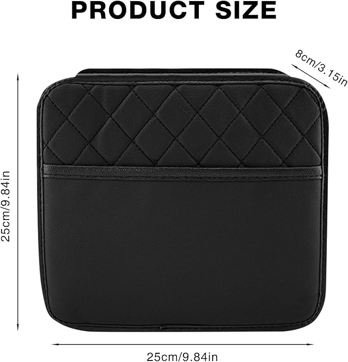 2 Pcs PU Leather Behind Seat Car Organizer, Multipurpose Hanging Bag Pocket for Most Cars (Black)