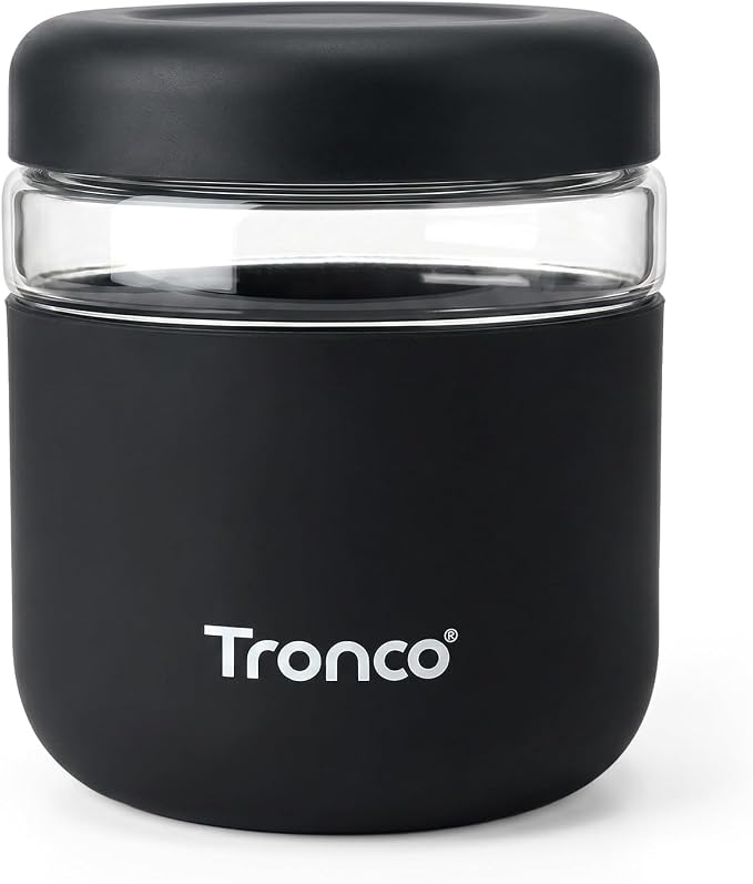 Tronco 32 oz Glass Food Storage & Lunch Bowl Containers with Airtight Lids | Leakproof Meal Prep Container with Silicone Sleeve, Microwave & Dishwasher Safe, Soup & Stew, Office Lunch, BPA-Free, 1 Pack
