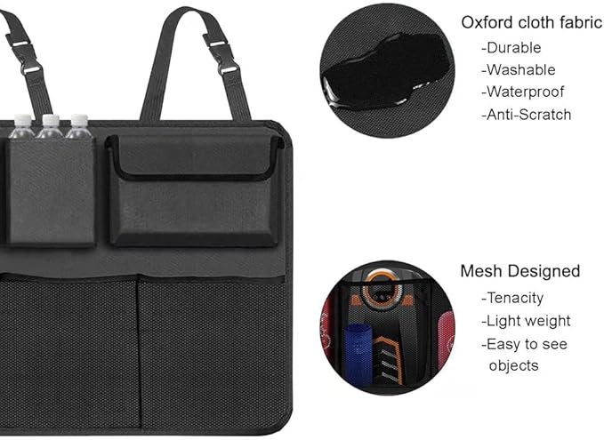 Car Trunk Organizer for Volkswagen VW Taos (AWD) 2022 2023 2024, Super Capacity Car Back Seat Hanging Storage Bag Waterproof Durable Foldable Interior Accessories