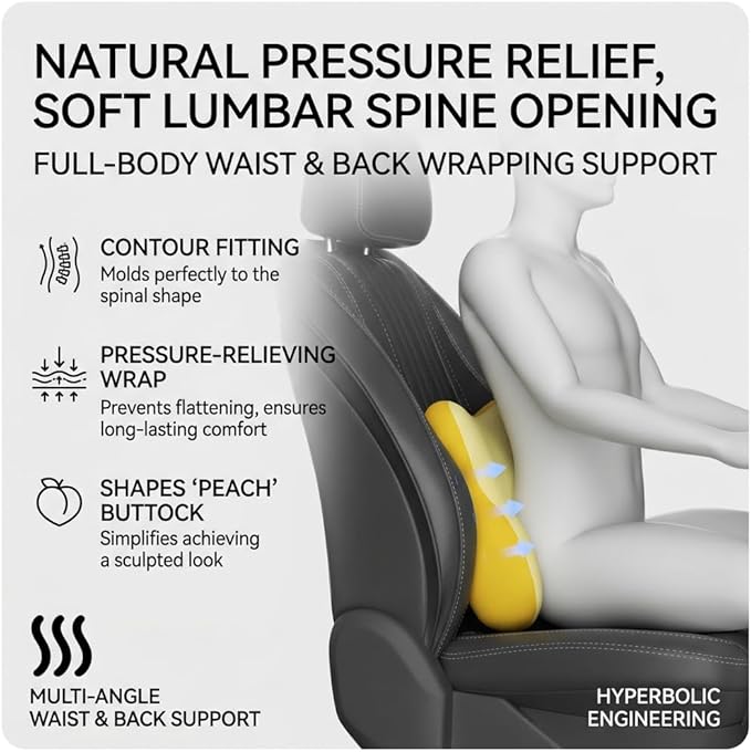 Car Headrest Pillow & Lumbar for Audi A5 2007-2024, Car Seat Neck Pillow Back Support, Breathable All-Season Automotive Seat Cushions, 2PCS,A Black