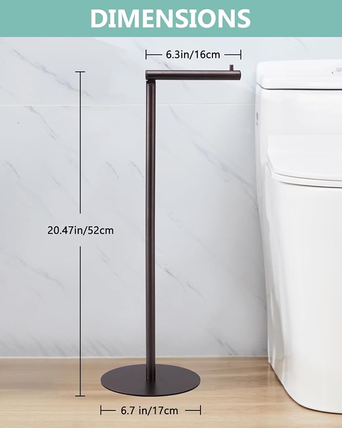 Toilet Paper Holder Stand, Free Standing Toilet Paper Roll Holder for 4 Spare Rolls, Modern Bathroom Toilet Paper Stand with Reserve, Oil Rubbed Bronze, Housen Solutions