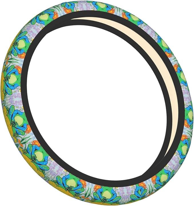 Tree Frogs Car Steering Wheel Cover, 15 Inch Steering Wheel Cover Stylish Decor for Most Cars