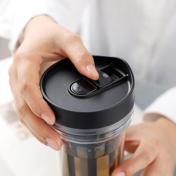 Cold Brew Cup Portable Cold Brew Coffee Maker Cold Brew Coffee Tea Airtight Bottle Iced Coffee Cup with Lid Stainless Steel Filter Reusable Cold Brew Coffee Tea Cup