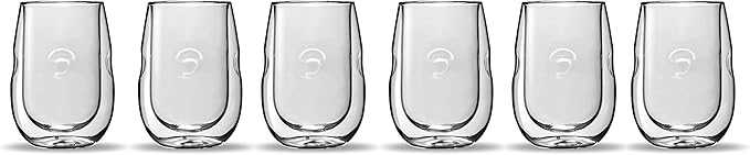 Ozeri Moderna Artisan Series Double Wall Insulated 10 oz Wine Glasses, Set of 6