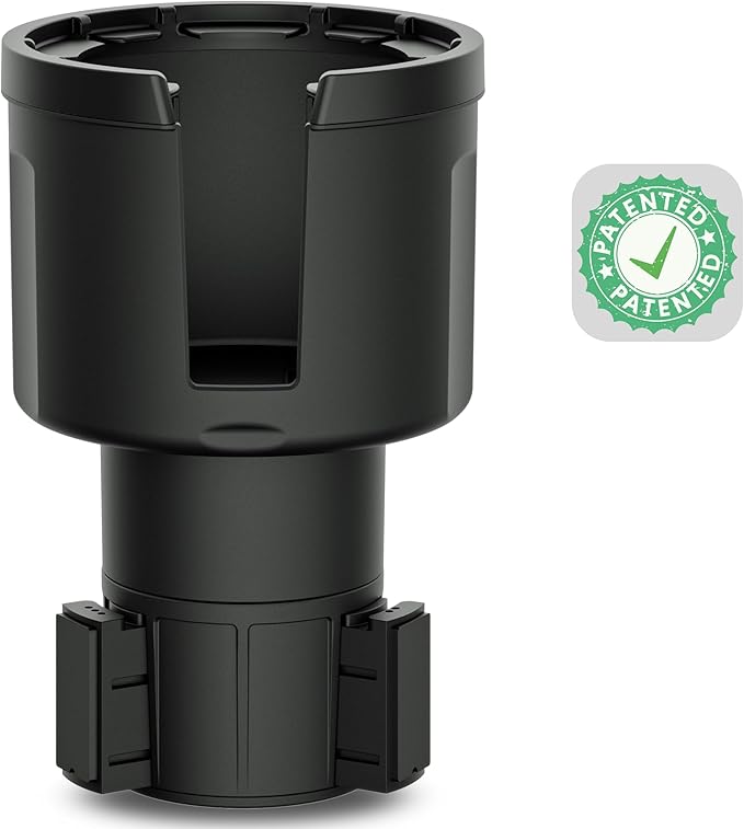Car Cup Holder Expander Adapter for Large Water Bottles - [Patented & Upgraded] - Holds: Hydro-Flask, Yeti, Nalgene, Owala, 32-40oz - Adjustable Expandable Insert Extender - Universal