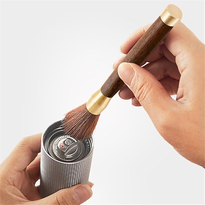 Coffee Grinder Cleaning Brush, Wood Handle & Natural Bristles Wood Dusting Espresso Brush Accessories for Bean Grain Coffee Tool Barista Home Kitchen