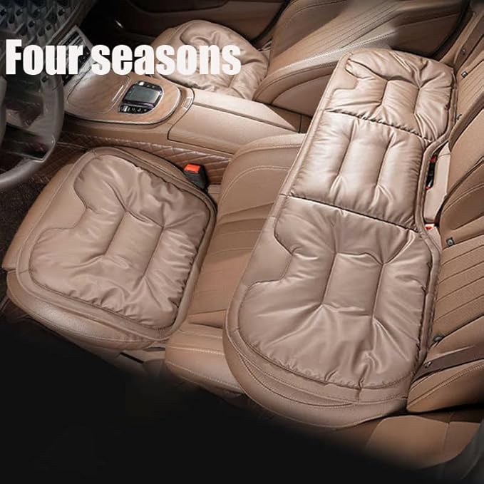 2025 Car Seat Cushion with Secure Buckle, Ergonomic Memory Foam Lumbar Support, Non-Slip Breathable Cover, Removable Washable, Ideal for Drivers & Office Long Sitting (Back Row-White)