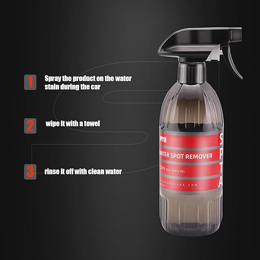 SPTA 16 oz 500ml Heavy Duty Water Spot Remover Gel for Paint, Glass, and Metal - Mineral and Water Spot Remover for Cars, Trucks, Motorcycles, RVs & More -CL019