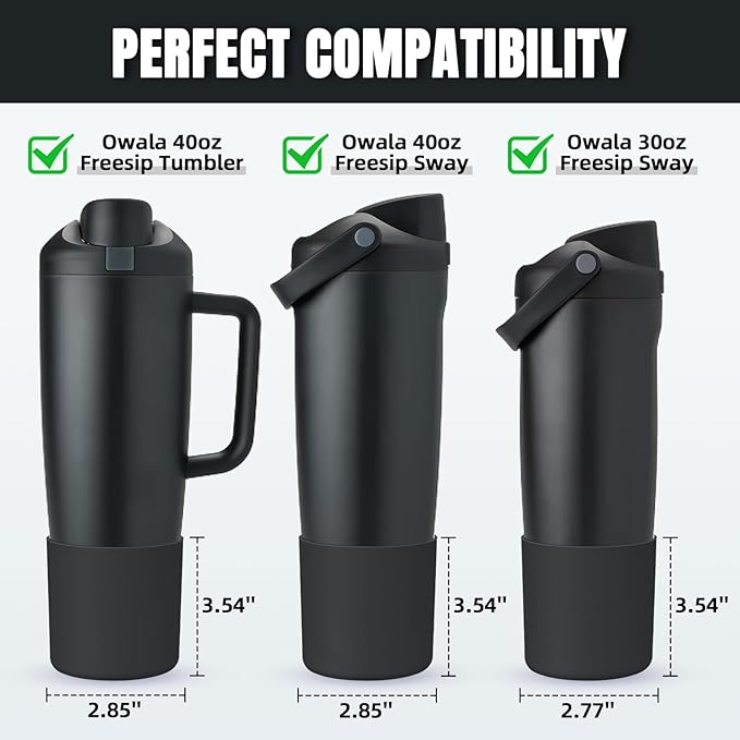 Silicone Higher Boot Compatible with Owala 30oz & 40oz FreeSip Sway Bottles & Tumblers, Large Protection Anti-slip Bottom Cover Sleeve for Freesip Sway Tumbler and Bottle