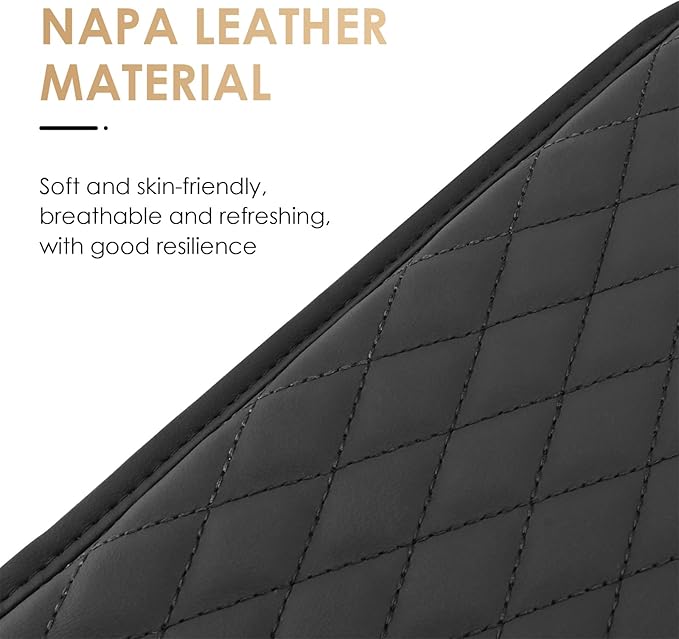 Car Center Console Cover, Leather Car Arm Rest Cover with 2 Storage Bags, Universal Auto Armrest Cushion Pad, Automobile Interior Accessories Protector for Most Vehicles, SUVs, Trucks (Black)