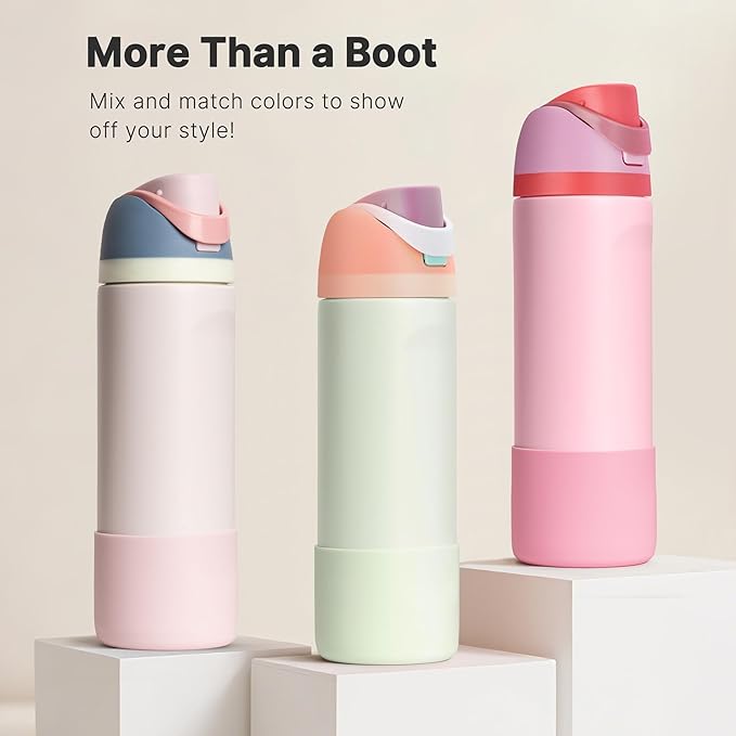 Silicone Boot for Owala 24 oz Water Bottle, Anti-Slip Protective Sleeve Bottom Cover for Owala Twist/FreeSip/Flip Stainless Steel Water Bottle (Mint)