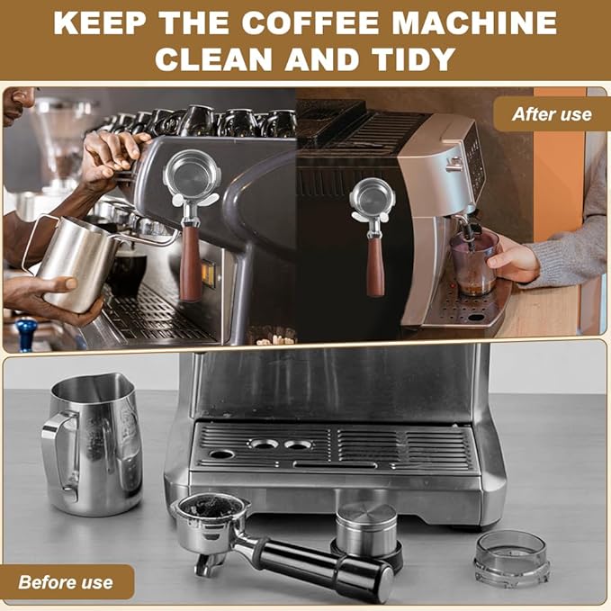 Magnetic Portafilter Holder for Espresso Machines, Wall Mounted Coffee Holder Stainless Steel Espresso Accessories Organizer Compatible with Ninja Luxe Cafe & Breville Machines(SIZE:2 Packs)