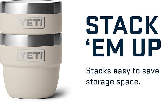 YETI Rambler 4 oz Stackable Cup, Stainless Steel, Vacuum Insulated Espresso/Coffee Cup, 2 Pack