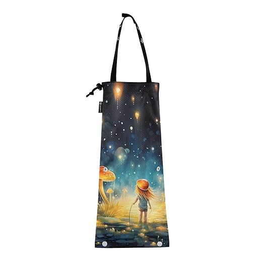 ALAZA Hanging Car Trash Bags Garbage Bag Trash Can for Back Seat Small Mushroom Painting Washable Storage Bag Retractable 2 Pack