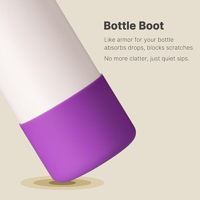 Boot for Owala 32 oz Twist/FreeSip/Flip Stainless Steel Water Bottle, Silicone Rubber Bottom Protector for Owala 32 oz Water Bottle(Violet)