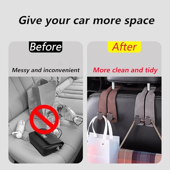 YounBeauty Car Seat Headrest Hook, Car Purse Hook Car Hooks for Purses and Bags, Car Seat Back Storage Hook Holder Universal Car Vehicle Back Seat