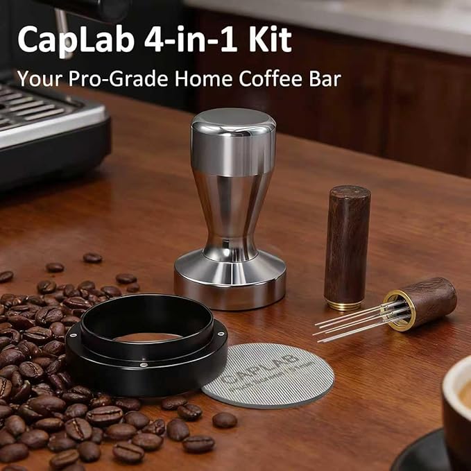 Espresso Accessories Kit 51mm Tamper, Espresso Tamper Set with WDT Tool, Coffee Tamper, Puck Screen, Dosing Funnel, Espresso Machine Accessories Kit, Barista Tools Fits 51mm Portafilters