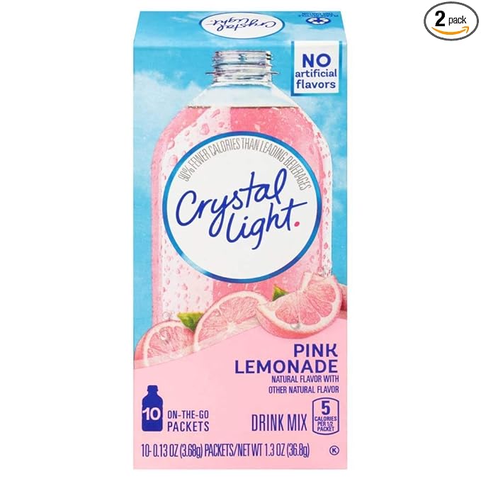 Crystal Light Drink Mix - 2 Boxes - 20 Packets (Pink Lemonade)