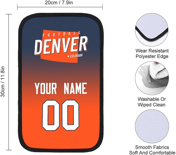 Custom Football Car Armrest Covers Universal Auto Center Console Pad Car handrail Box Cushion Personalized Add Name & Number Fans Gift Fit Suit for SUV Truck Sedan Van