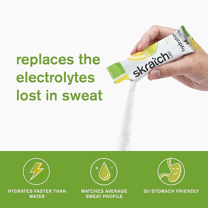 Skratch Labs Hydration Sports Drink Mix Packets – Real‑Fruit Electrolyte Powder for Fast Hydration & Endurance | Lemon Lime | 20 Pack | Vegan, Non‑GMO, Clean Ingredients
