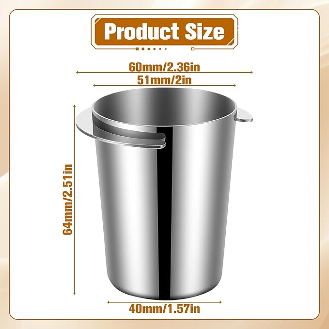 Coffee Dosing Cup 51mm Stainless Steel Coffee Bean Dosing Cup Coffees Grinder Powder Cups Feeder Part Coffees Machine Accessories