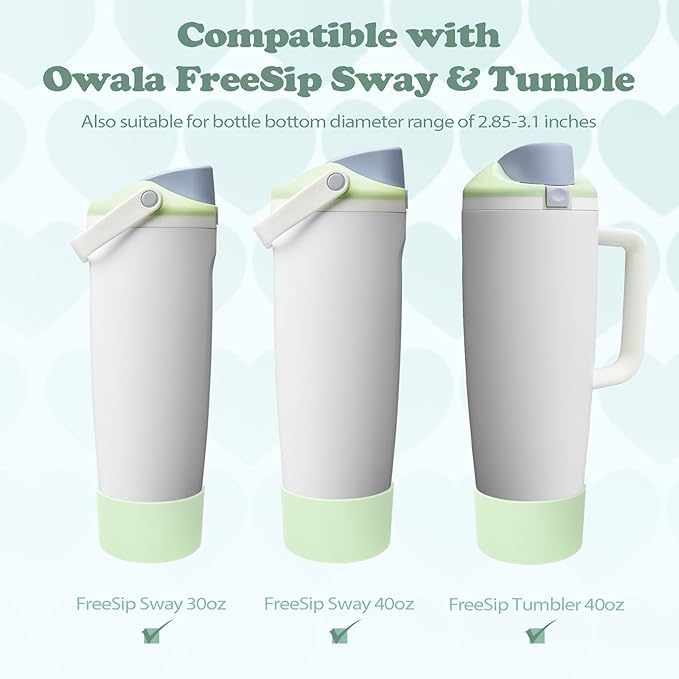 2PCS Silicone Boots for Owala 30oz & 40oz FreeSip Sway Bottles & Tumblers – Non-Slip, Scratch-Resistant, Stability Enhancer for Owala Accessories (Ice Breeze)