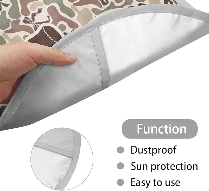 Camo Hunting Bow Steering Wheel Sun Shade Cover Foldable Steering Wheel Sunshade Washable Car Rudder Sunblock Cover 17 Inch Car Accessories Gift for Birthday