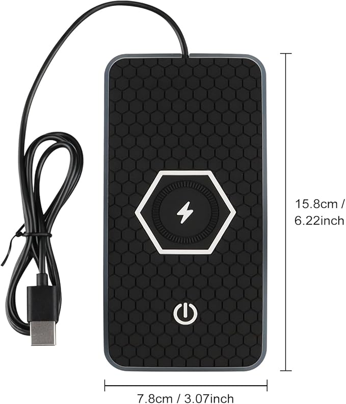 General Wireless Phone Charging Pad with Lighting Silicone Dual Charging Ports Quick Charger Station 15W Adapter for Smartphone Phone (Type-C Without Cigarette Lighter Adapter)