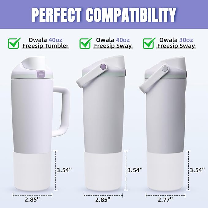 Silicone Higher Boot Compatible with Owala 30oz & 40oz FreeSip Sway Bottles & Tumblers, Large Protection Anti-slip Bottom Cover Sleeve for Freesip Sway Tumbler and Bottle
