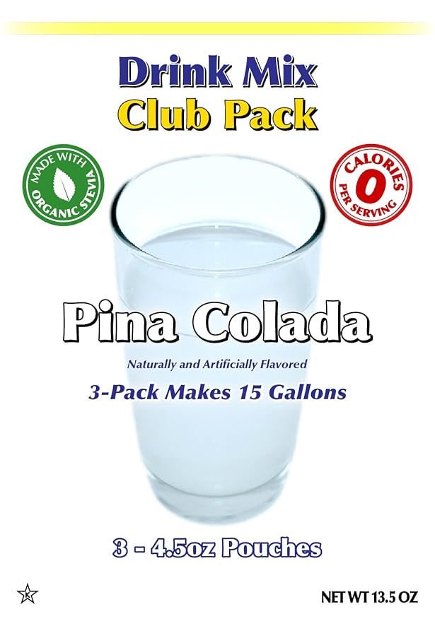 GramZero Pina Colada Zero Calorie Sugar Free Drink Mix, Great For Nutrition Club Loaded Teas, Stevia Sweetened