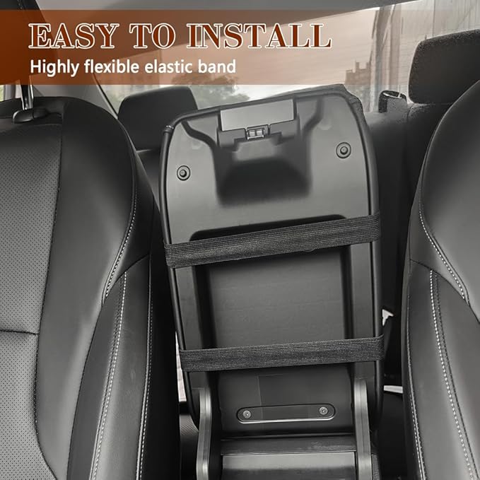 Car Armrest Cover, Car Center Console Cushion Pad, PU Leather Auto Armrest Cover Protector, Universal Armrest Waterproof Non Slip Interior Accessories Suitable for Most Cars, Vehicles, SUVs