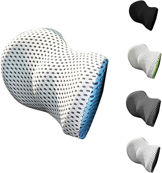 Lumbar Support Pillow for Car Seat, Mesh Office Chair Back Support Cushion, Ergonomic Back Pillows for Carseat,Office Chair,Desk,Wheelchair(Light Gray)