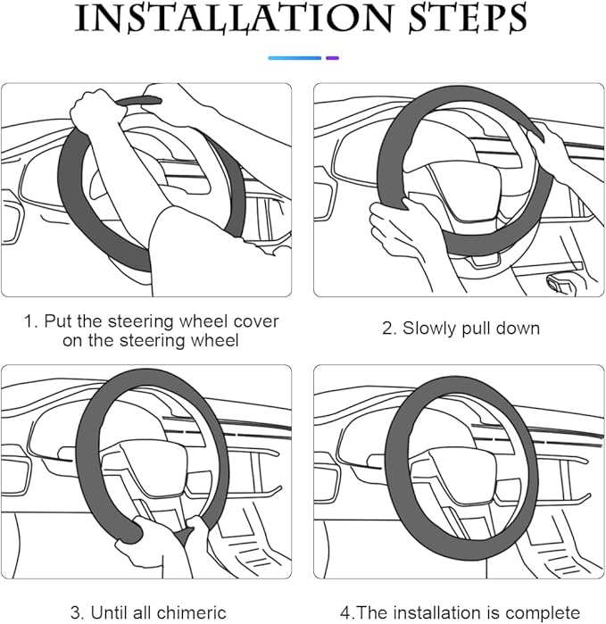 Car Steering Wheel Cover, Universal Microfiber PU Leather Elastic 15 inch Stitching Color Anti-Slip Steering Wheel Protector, Car Interior Accessories Steering Wheel Cover for Men Women (Pink)