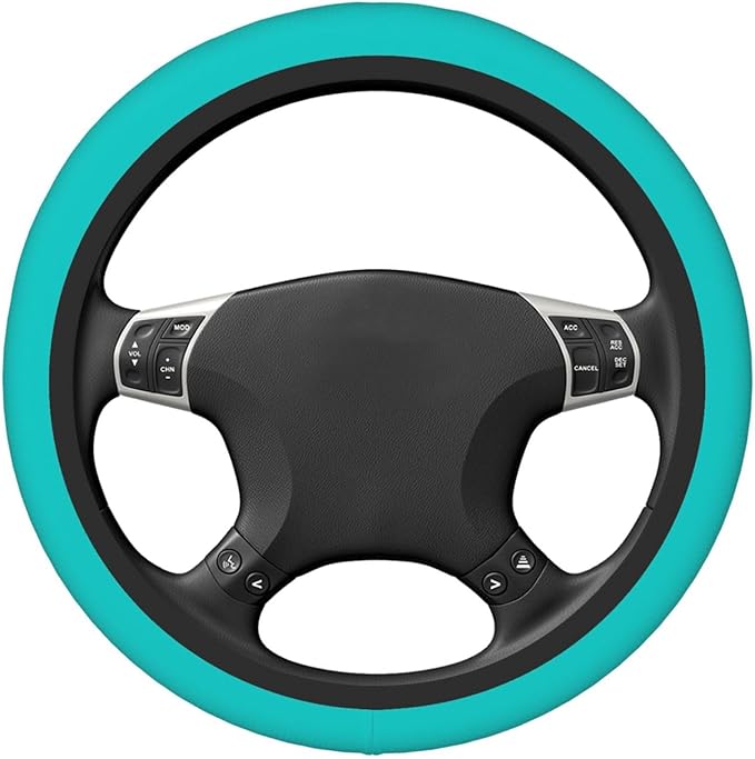 Car Steering Wheel Cover Women Men - Dark-Aqua Print 15 Inch Anti-Slip Elastic Stretch Car Wheel Cover Accessories Decor for Auto Trucks SUV Sedan Vans