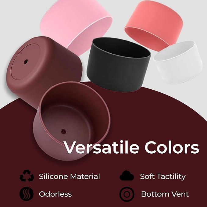 2PCS Silicone Boot for Black Cherry Owala 30oz & 40oz FreeSip Sway Bottles & Tumblers, Anti-Slip Protective Sleeve