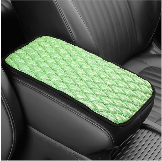 Car Center Console Cover, Soft Comfortable Vehicle Armrest Seat Box Cover Cushion, Wear Resistant Auto Armrest Storage Box Decoration Protector Pad, Universal for Truck SUV Sedan (Green)