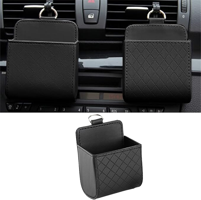 Yosoo Car Seat Back Air Vent Tidy Storage Bag Case Organizer Holder Pounch Box For Cellphone Black