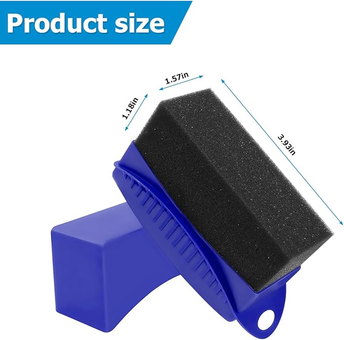 BESULEN 2 Pcs Tire Contour Dressing Applicator, Car Wheel Dressing Shine Sponge with Lid, Polishing Sponge Wax Buffing Pads for Auto, Foam Brush with Cover, Automotive Cleaning Accessories (Blue)