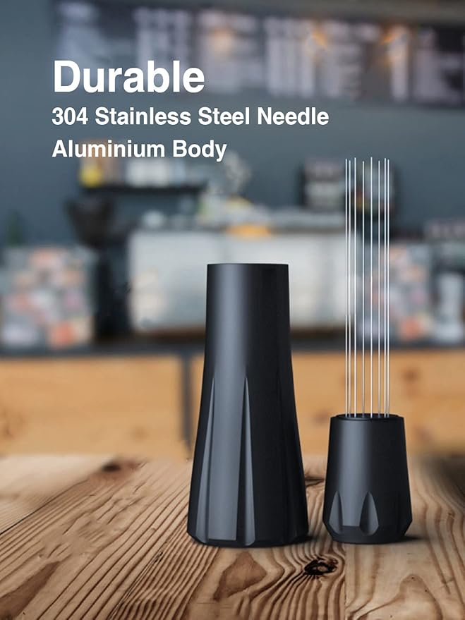 WDT Tool, Espresso Distribution Tool, 10x0.25mm and 10x0.4mm Needle Espresso Stirrer,304 Stainless Steel,Aluminum Alloy Handle with Stand