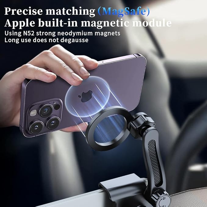 for Tesla Screen Phone Mount 360° Rotation MagSafe Strongest Magnet Power Magnetic Car Phone Holder Mount for Tesla 3/Y/S/X Fits for All iPhone & Android Phones - with Magnetic Ring