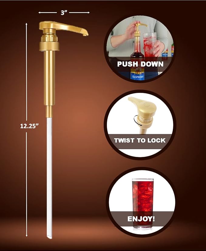 Syrup Pump Dispenser with Torani Sugar Free Caramel Syrup for Coffee, 25.4 oz Bundle – Syrup Pump Compatible With Torani Coffee Syrup