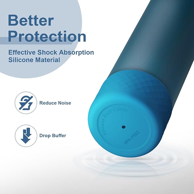 2PCS Silicone Water Bottle Boot for Owala 24oz 32oz 40oz, Anti-Slip Protective Sleeve Bottom Bumper Protector for FreeSip, Twist, and Flip Stainless Steel Water Bottles