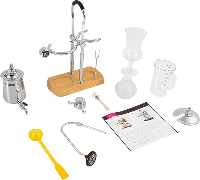 Siphon Coffee Maker, Extraction Tools for Hand-Brewed Coffee with Faucet 180° Rotating, Antique Brew Rapid Brewer for Commercial, Domestic, Extract Coffee, Brew Tea, Silver