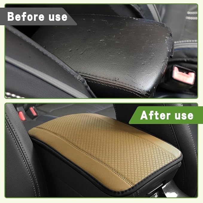 Car Center Console Armrest Pad, 12.6X 7.2 Inch PU Leather Waterproof Auto Armrest Seat Box Cover Protector, Car Center Console Cover, Universal Car Interior Accessories for Cars, Trucks, SUVs