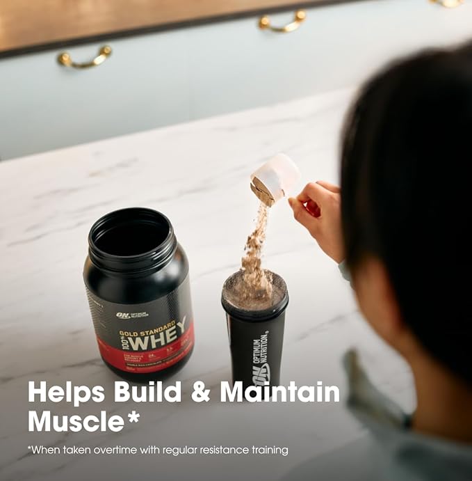 Optimum Nutrition Gold Standard 100% Whey Protein Powder, Vanilla Ice Cream, 2 Pound (Packaging May Vary)
