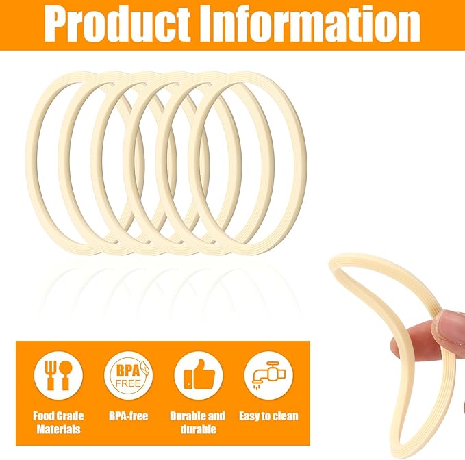 6pcs Water Bottle Sealing Ring Replacement for Owala FreeSip, Silicone Lid Seal O Ring Gaskets Water Bottle Replacement Parts Accessories for Owala Cup 24/25/32/40 oz (Beige)