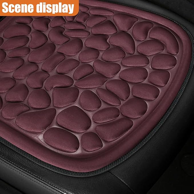Car Seat Cover, Breathable Comfort Auto Seat Cushion Pad, All Seasons Non-Slip Car Front Driver Bottom Seat Protector, Universal Pressure Relief Accessory for Most Vehicle, Office (Wine Red)