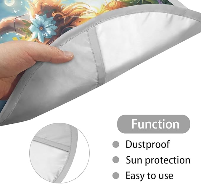 Highland Cow Steering Wheel Sun Shade Cute Cooling Car Steering Wheel Sun Shade Cover Universal Fit 17 Inch Car Rudder Protector Block UV Rays Reflector, Easy to Install